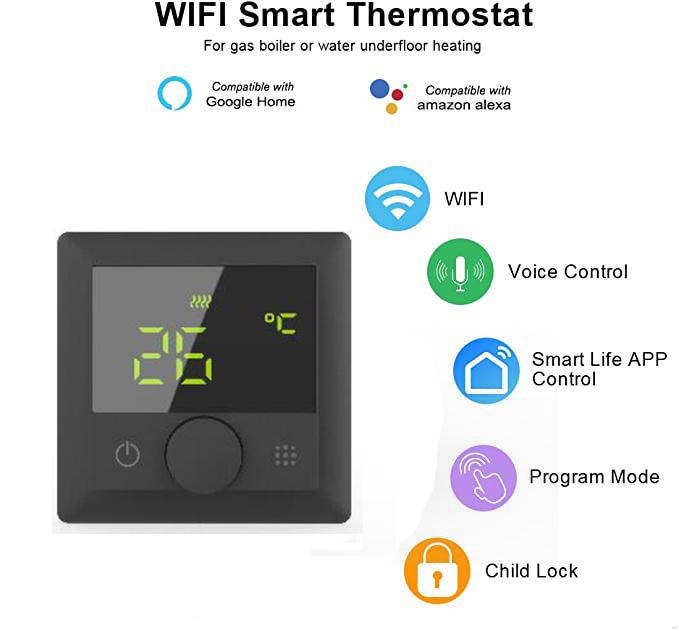 HY510 Tuya WiFi Программируемый комнатный термостат - Умное управление через приложение для теплого пола