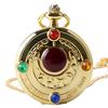 Golden Pocket Watch Quartz Analog with Necklace Chain Gifts for Girl Fob Watch