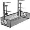Clamp-type Under-Desk Storage Rack, Desk Side Pocket, Desk Organizer, Cable Management Tray with Metal Arms, No Drilling Required, Hidden Cables,