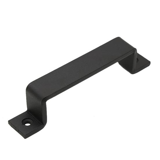 Ручка двери сарая с двойными отверстиями и винтами, прочная несущая нагрузка, матовая черная металлическая фурнитура, сверхмощная ручка для деревянных дверных ворот, ручка для дома