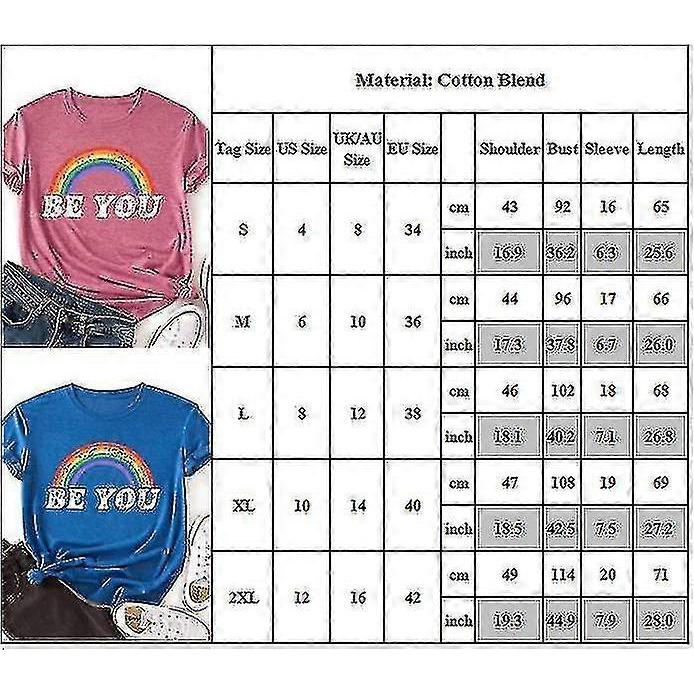 Pride Month Shirt Women Rainbow Graphic Tee Be You Funny Letter Print Casual T-shirt Lgbtq+ Equality Short Sleeve Tops