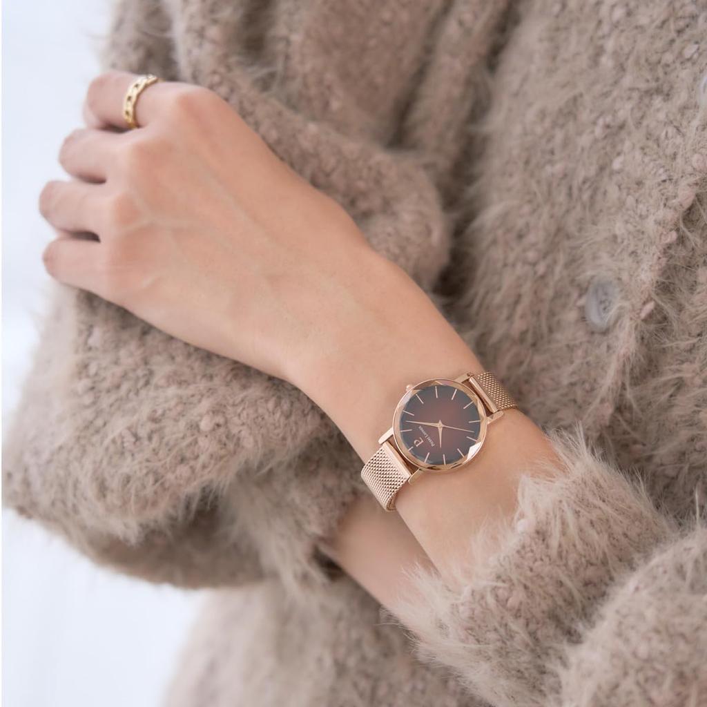 Pierre Lannier Часы Мультиколлекция Резной Хрусталь Металлический Ремешок Импортные [Pierre Lannier] Женские [Обычный Продукт] (коричневый)