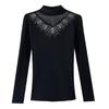 New Winter Style Fashionable German Velvet Thickened Iron Diamond Base Half Turtle Neck Slim Large Size Long-sleeved T-shirt