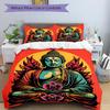 3pcs Buddha Lotus Bedding Set, Includes 1 Comforter + 2 Pillowcases, Without Pillow Inserts, Soft Comfortable, Lightweight Breathable, Print