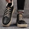 Мужские туфли с высоким берцем, толстые туфли на платформе, осенне-зимние, новые, ретро, кожаные, мужские, средней высоты, повседневные, спортивные, инструментальные туфли
