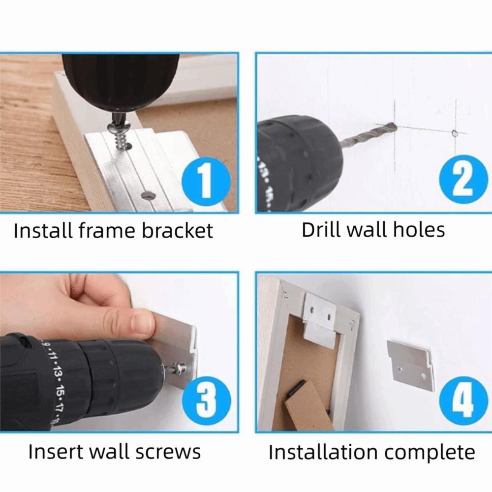 Z Clamp Picture Frame Hanging Z Clamps 100mm/152mm Metal Brackets Picture Hanger  Hanging Pictures