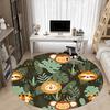 1pc Tropical Monkey Office Round Area Rug, Under Office Chairs Bedroom Living Room Home Decor, Room Deco