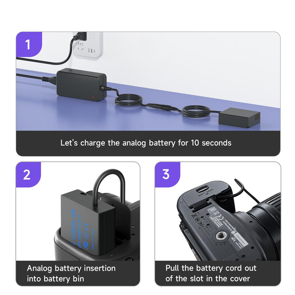 DMW BLG10 BLE9 DCC11 Пустышка аккумулятора 5 В USB-адаптер Зарядный кабель для Panasonic GX7 GX9 LX100 GX80 GX85 DMC-GF6 Блок питания для камеры