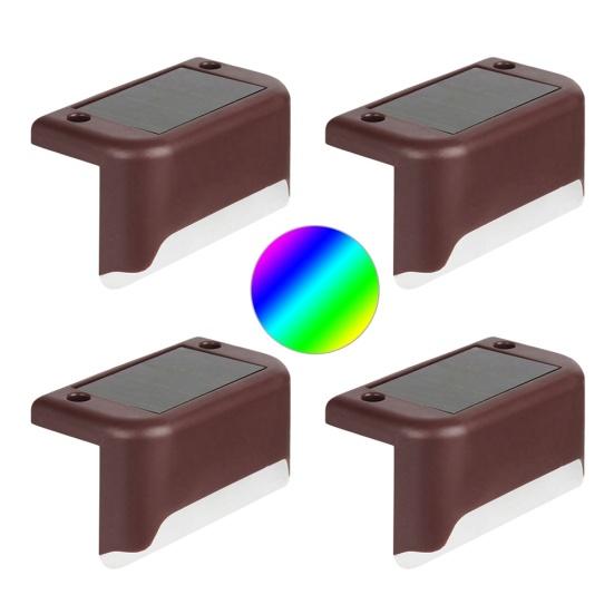 4 шт., светодиодный светильник на солнечной энергии, лестничный светильник, уличный садовый забор, пейзажный настенный светильник