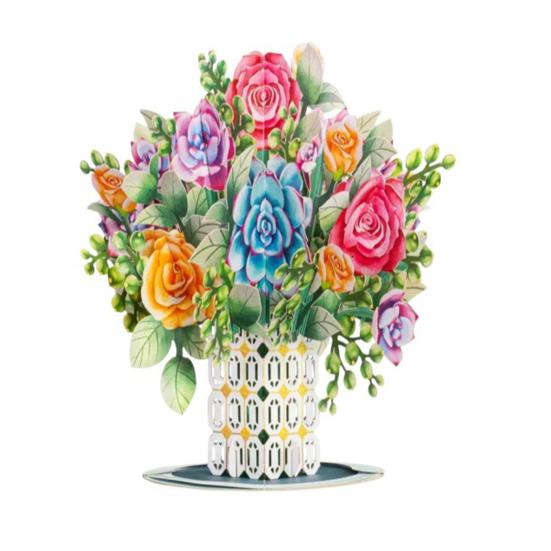 Forever-Blooming 3D Pop-Up Flower Recyclable Paper Romantic Memories Valentine’s Card Eternal Card Handmade Day Anniversary Birthday