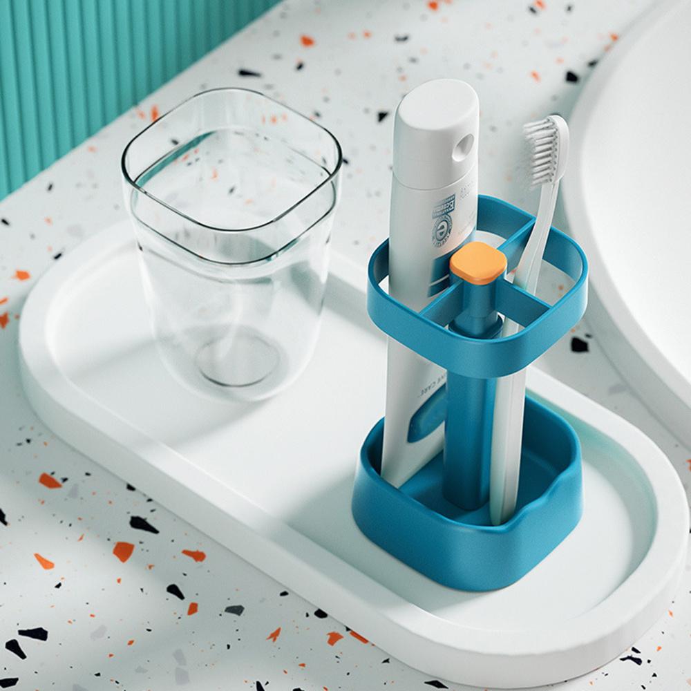 Mouthwash Cup and Toothbrush Holder Set Adjustable Height and Space Saving Toothbrush Holders Accommodates Manual And Electric Toothbrushes