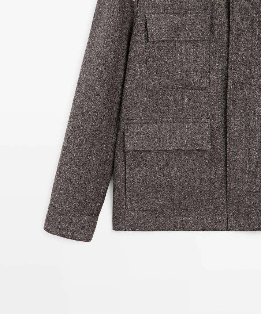 Шерстяной кардиган Massimo Dutti в елочку