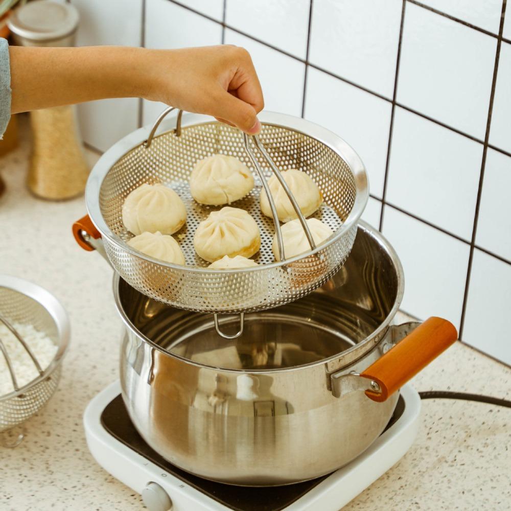 Stainless Steel Rice Cooker Steam Basket Rustproof Drain Basket Steaming Rack  Deep Fryer