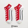 2 Pairs Of Funny Shoe Print Socks Fashion Harajuku Style Hip Hop Cute Fashion Soft Womens Slippers And Socks