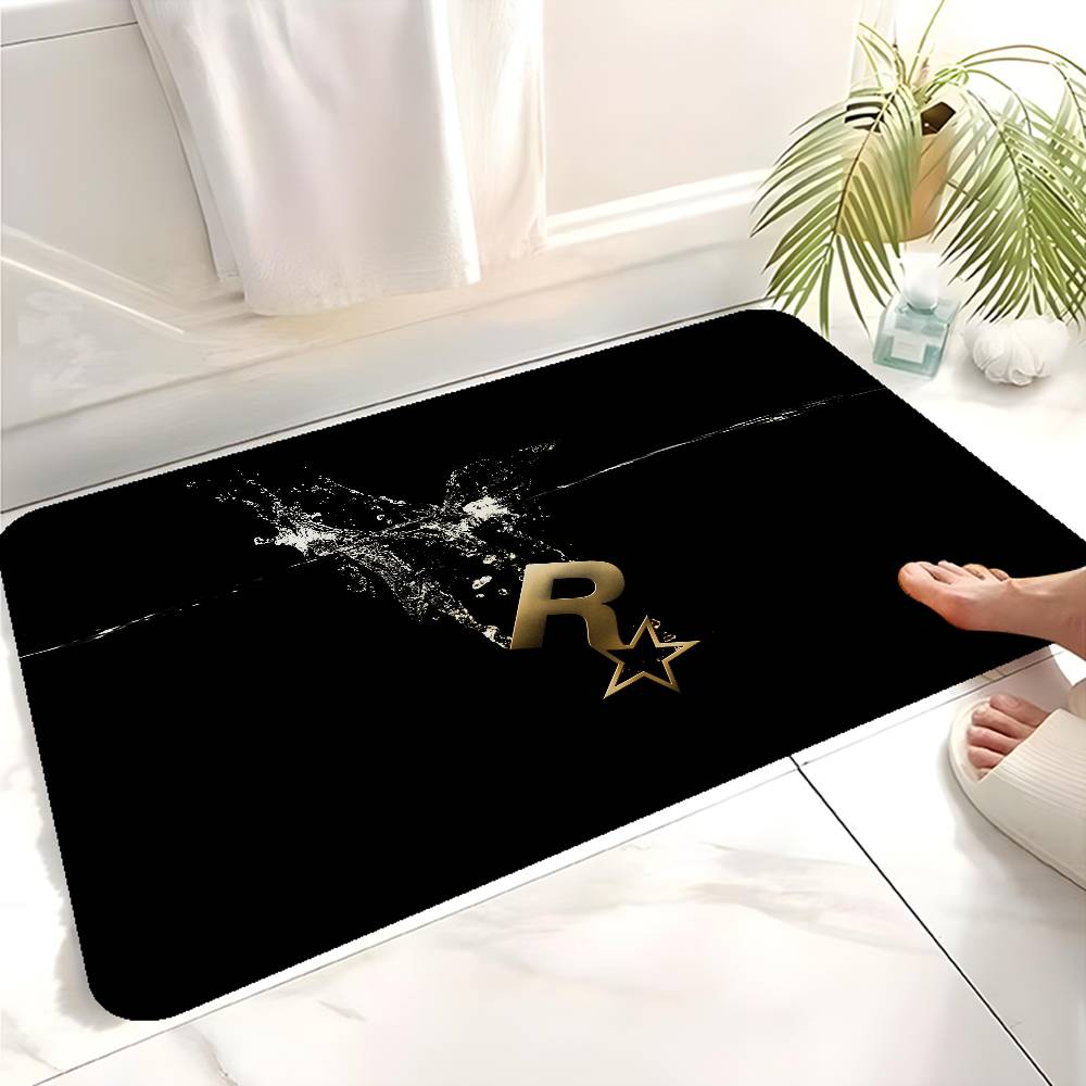 Коврик для пола Rockstar Games Буква R Нескользящий коврик для прачечной Декор для прачечной Балкон Детская Гостиная Бытовые ковры