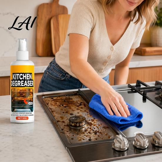 Range Hood Cleaner Grill Spray Heavy-Duty Grease Remover Kitchen Cleaner Effectively Easy Spray Remove Stains Degreaser for BBQ Grates Ovens