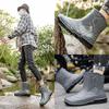 Men's Waterproof Rain Boots Outdoor Solid Color Fishing Boots Fashion Non-slip Waterproof Shoes Solid Color Mid-tube Rain Boots