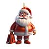 Santa Claus Ornament 2D Acrylic Cartoon Santa Claus Christmas Hanging Decoration for Christmas Tree Doors Windows Walls Decor