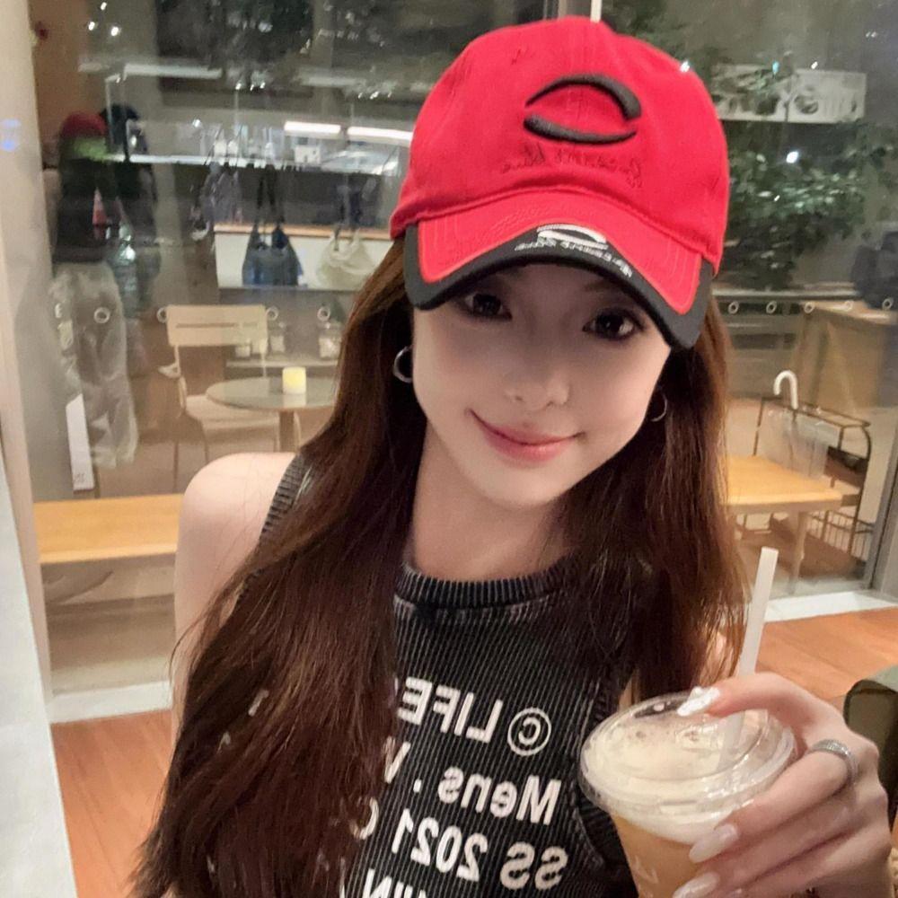 Y2K Letter Peaked Cap Embroidery Visors Snapback Cap Casual Vintage Baseball Cap  Unisex