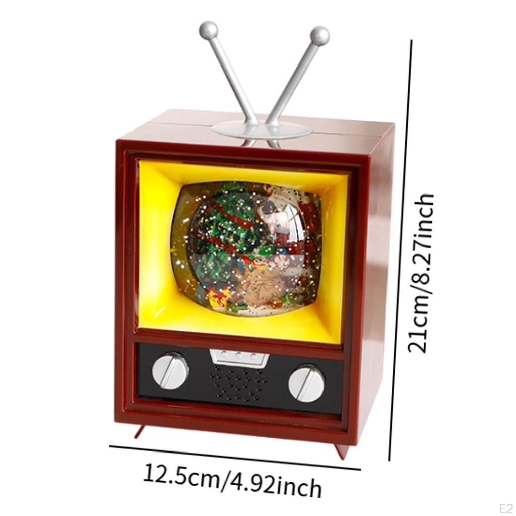 Рождественская деревянная скульптура телевизора, рождественская мини-фигурка, маленькая статуэтка телевизора для праздника