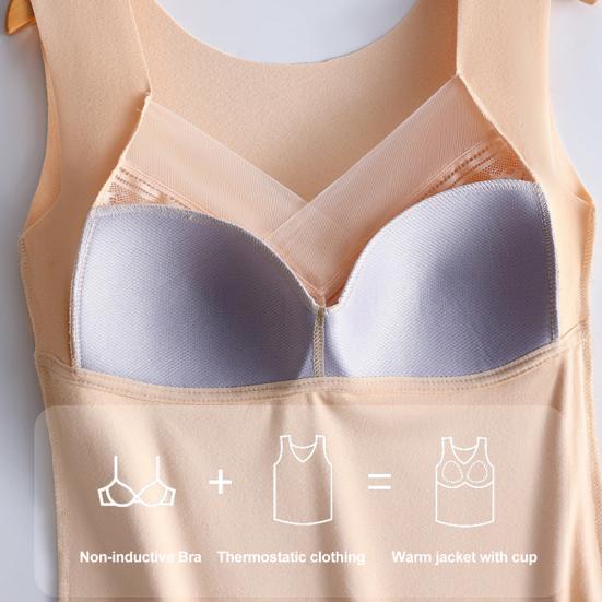 Женский терможилет с V-образным вырезом без рукавов, утепленный, без рукавов, облегающий, однотонный, с фиксацией температуры, бархатный топ