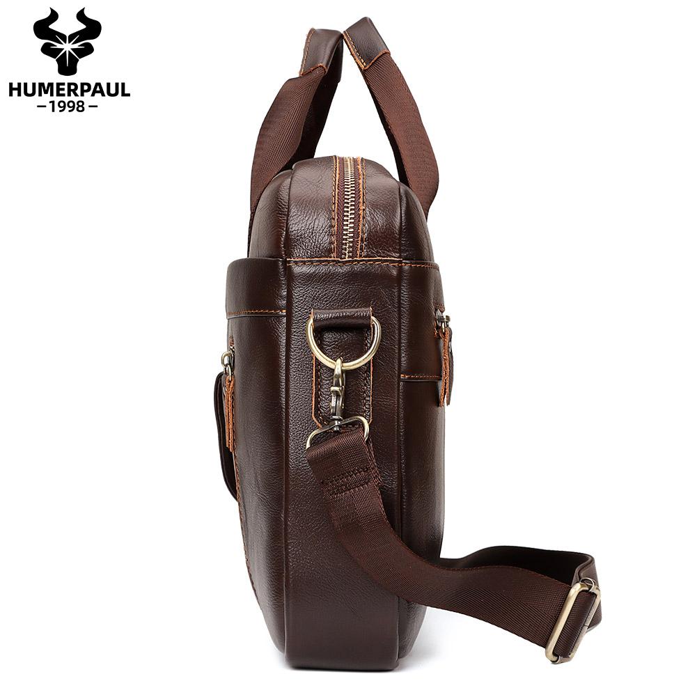 Мужской портфель из натуральной кожи, большая вместительная сумка для компьютера, спортивная сумка