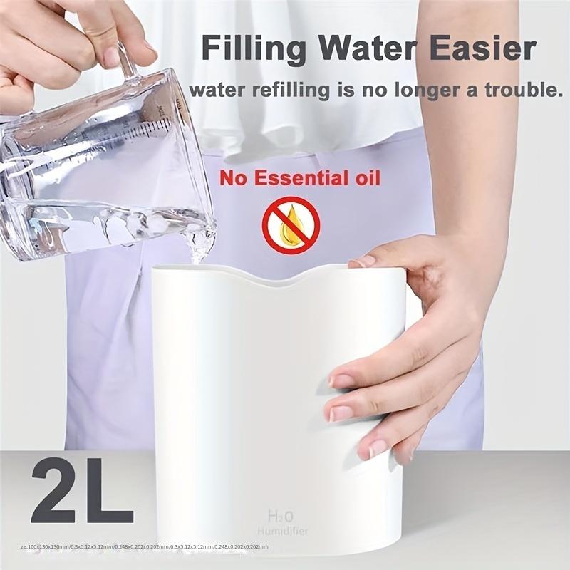 2000 мл увлажнитель воздуха с двойным распылением, насадка для распыления прохладного тумана, большая емкость, цветной ночник, USB H2O, диффузор, увлажнитель воздуха