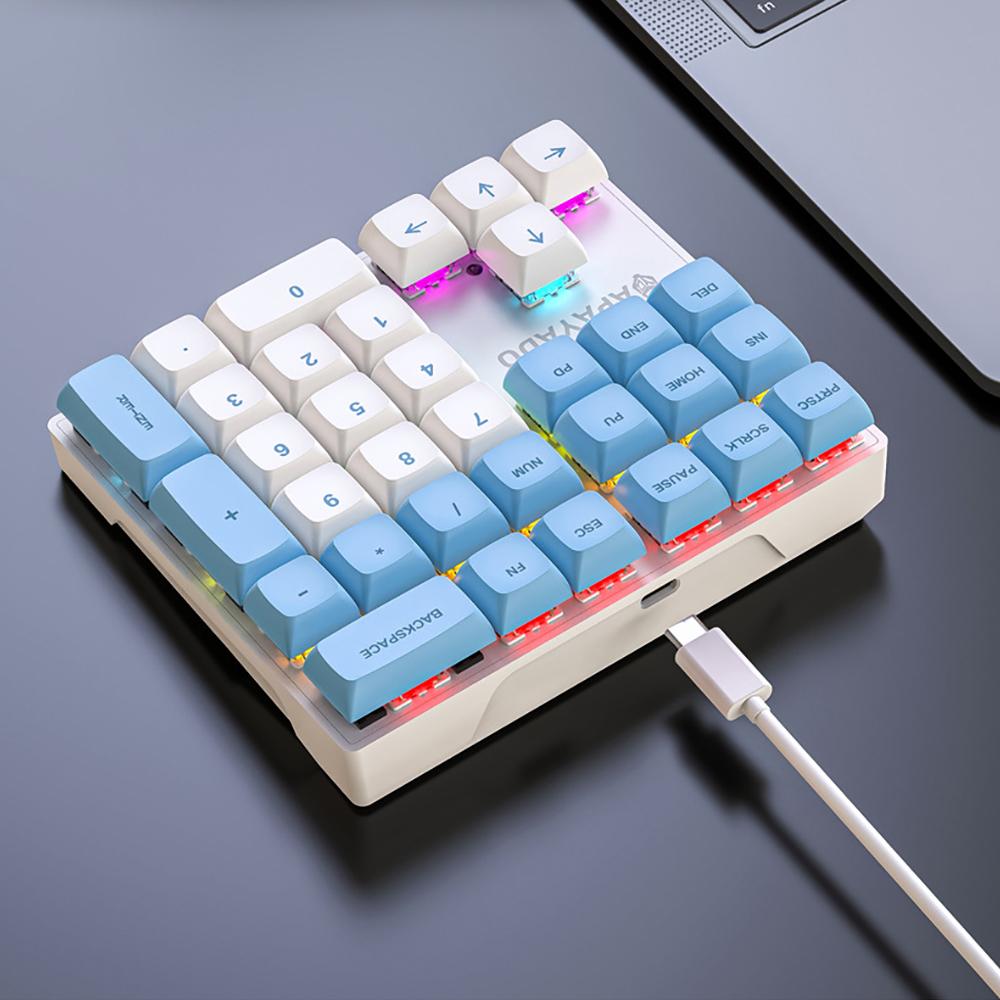 33 Key Wired Mechanical Numeric Keypad with Multi-color Lights Shaft Suitable for Finance, Business, Laptop Numeric Keyboard