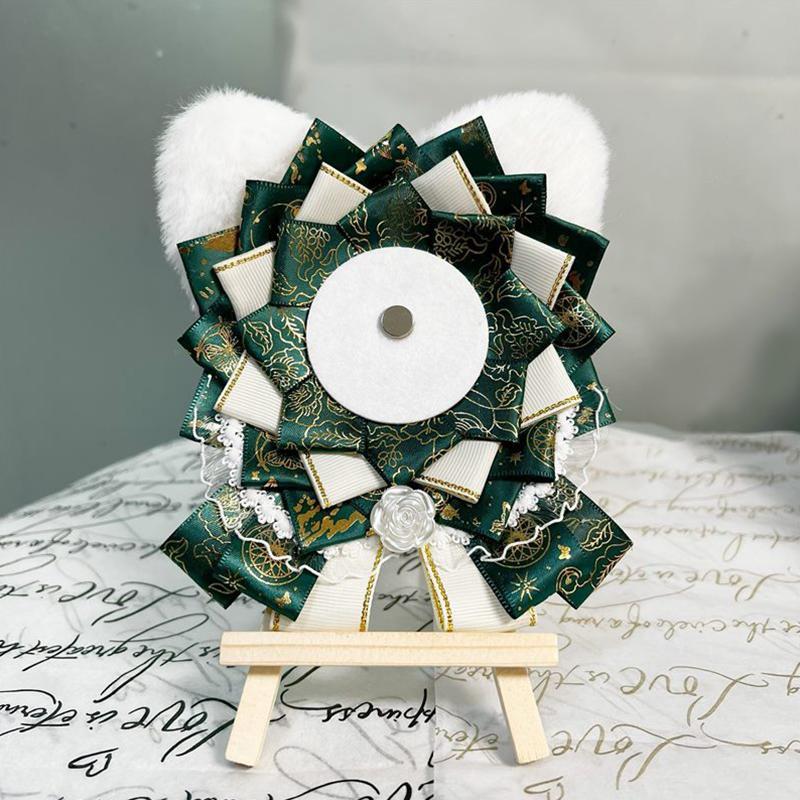 1PC Fabric Ins Style Handmade Diy Badge Holder Anime Peripheral Barrette Holder Cute Cat Ear Display Holder Multi-Colour