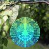 360 Degree Hanging Metal Wind Spinner with Leaf Design Green to Blue Gradient Finish for Balcony Lawn Garden Decor All Season Gift