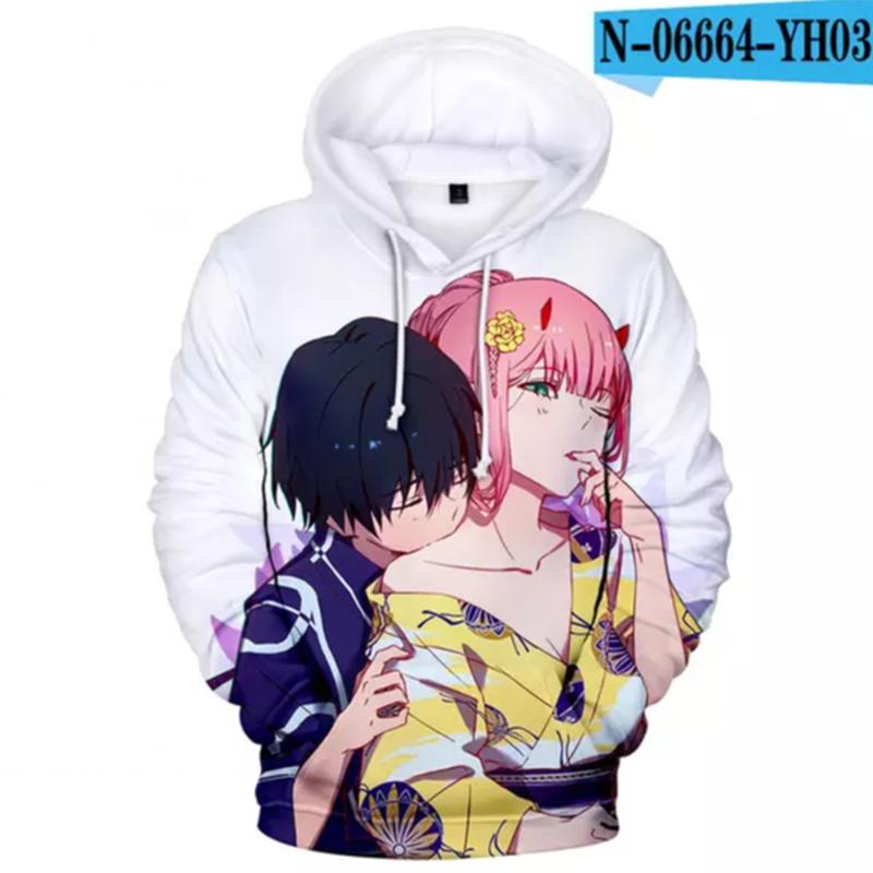 Осенние толстовки унисекс с 3D кофтами «Дорогая в FranXX», толстовка с капюшоном в стиле аниме для мужчин и женщин, повседневная одежда, модные толстовки с длинными рукавами