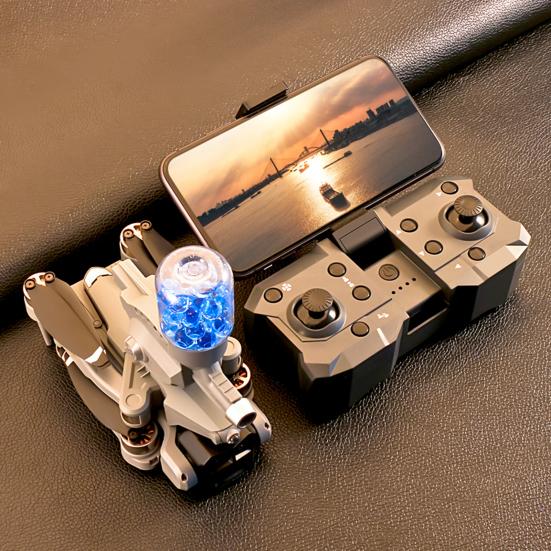 Дрон с дистанционным управлением 2,4 ГГц с тремя 8K камерами, бесколлекторным двигателем, для аэрофотосъемки, запускающий водяные бомбы, детский/взрослый RC квадрокоптер, игрушка