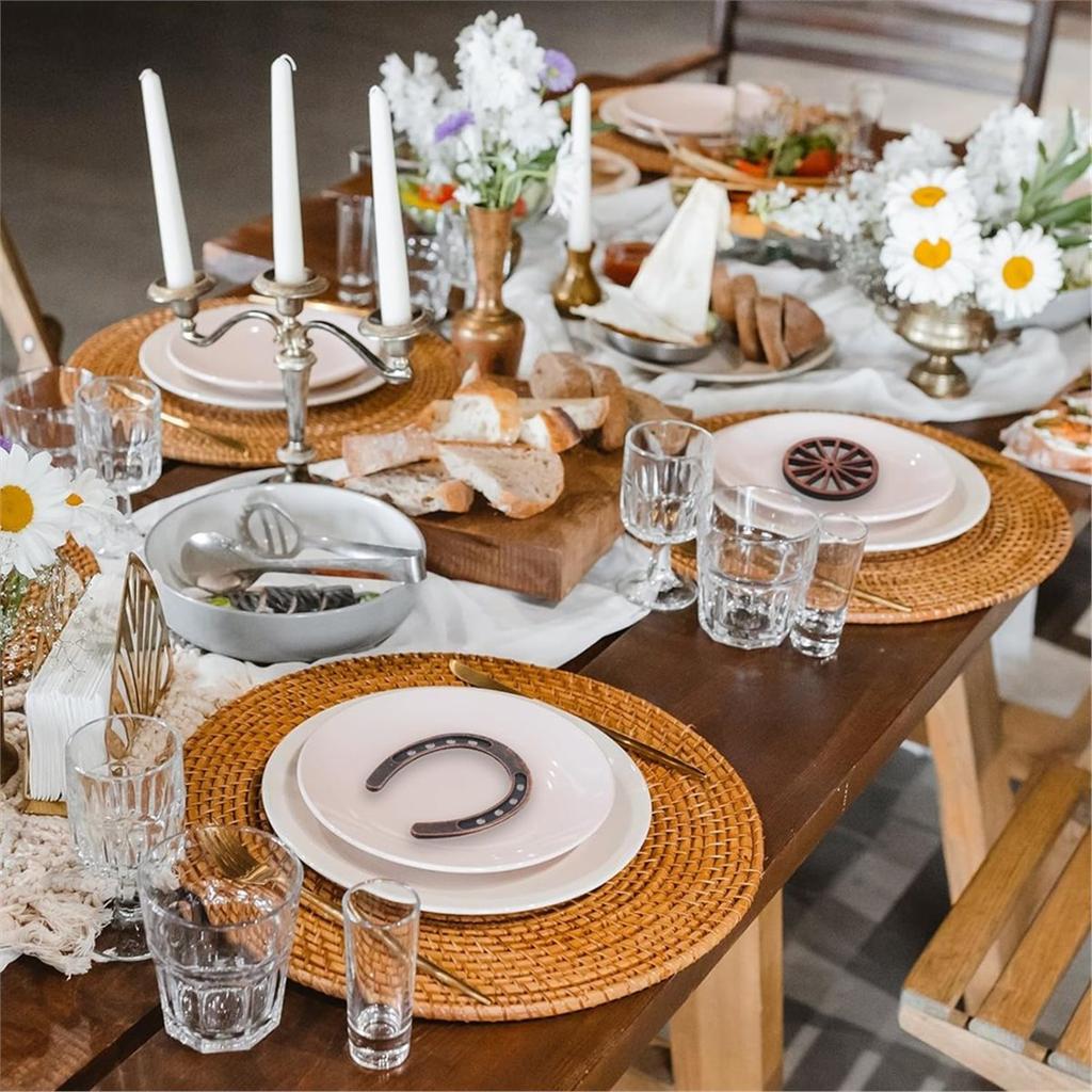 48 Pcs Western Party Decorations Set, for Cowboy Cowgirl Birthday Wedding Centerpieces Rustic Wood and Metal Decor