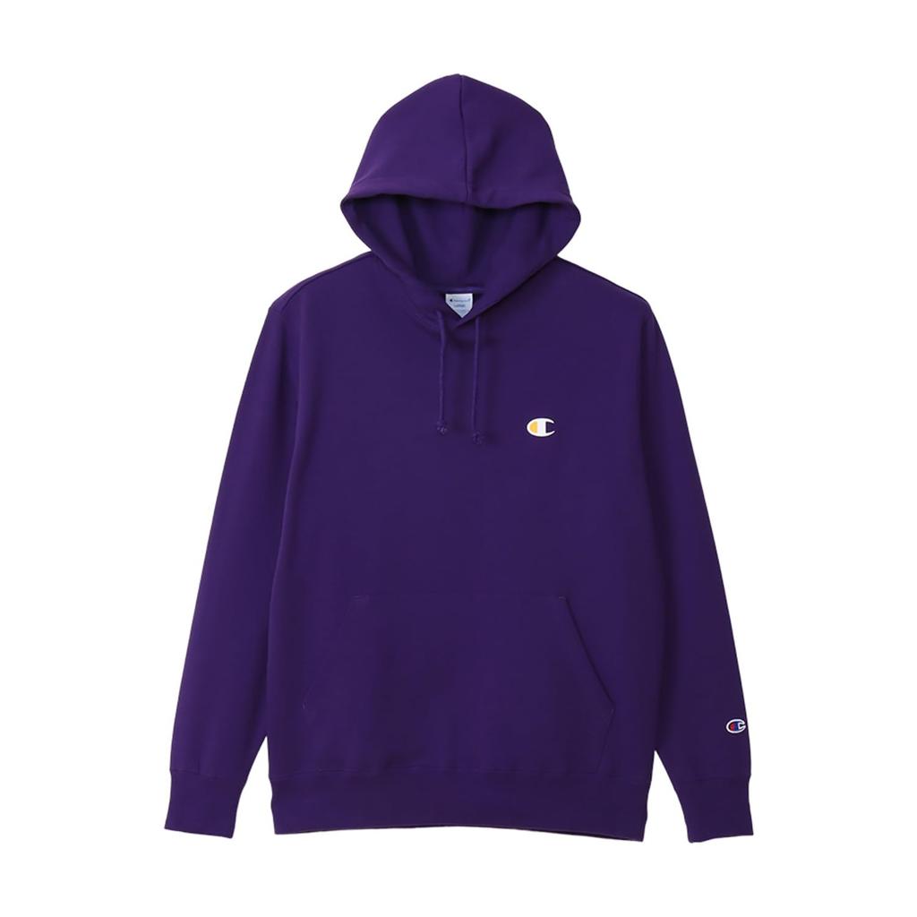 Champion Long Sleeve Cotton USA Script Logo Hooded Deep Size Men's Sweatshirt, Purple, L, C3-A127
