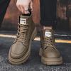 Мужские высококачественные походные ботинки, осенние кожаные ботинки в британском стиле в стиле ретро, мужские мотоциклетные ботинки на платформе для активного отдыха