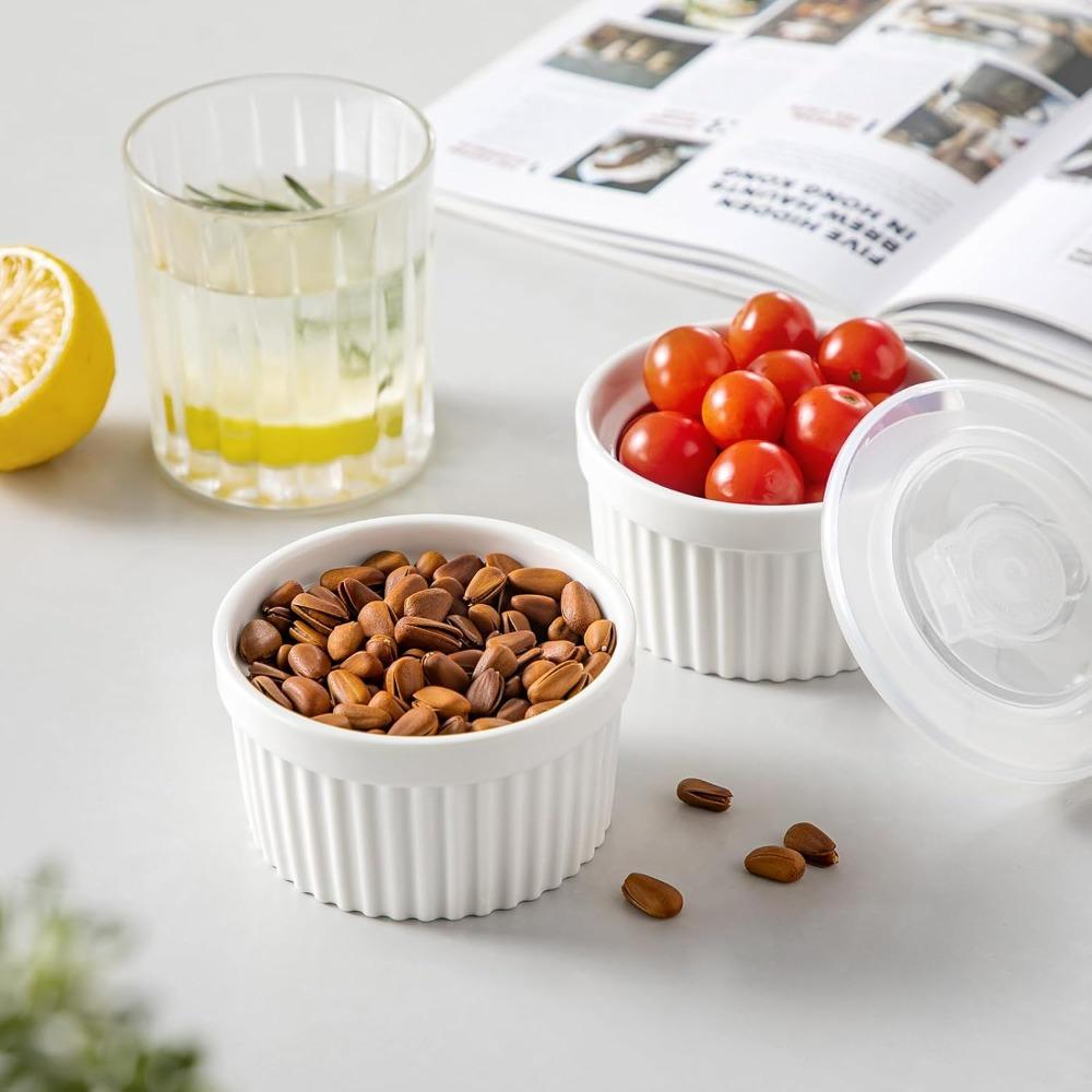 6 шт. с крышкой Десертная чашка Фарфоровая пудинговая чашка Форма для выпечки Чашка для паровых яиц Рестораны