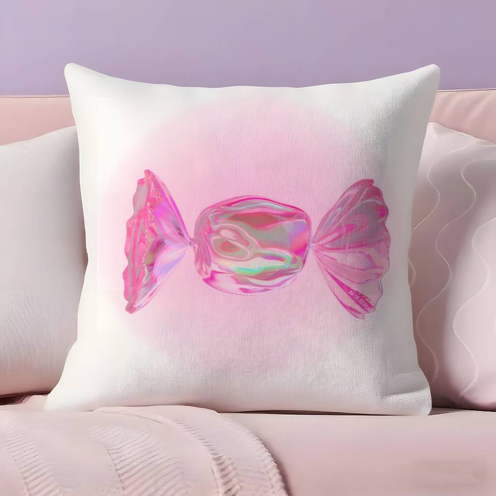 sweet pink candy Pillow Case Ultra Soft Skin Friendly Fabric Cloud Like Comfort & Concealed Zipper