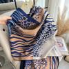 Zebra Pattern Color Matching Simple Fashion Commuter Travel Warm Scarf Shawl Cape Women