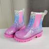Модная женская обувь Корейские дождевые ботинки Зимняя мода Уличные ботинки на платформе Дождевые сапоги Водонепроницаемые Противоскользящие Износостойкие Водные ботинки