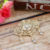 Chic Gold Color Crystal Brooch For Women Brooch Pins Flower Arabesque Bridal Wedding Jewelry