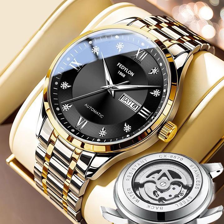 Men's Watch Men's Fully Automatic Mechanical Watch Steel Belt Men's Business Waterproof Quartz Watch