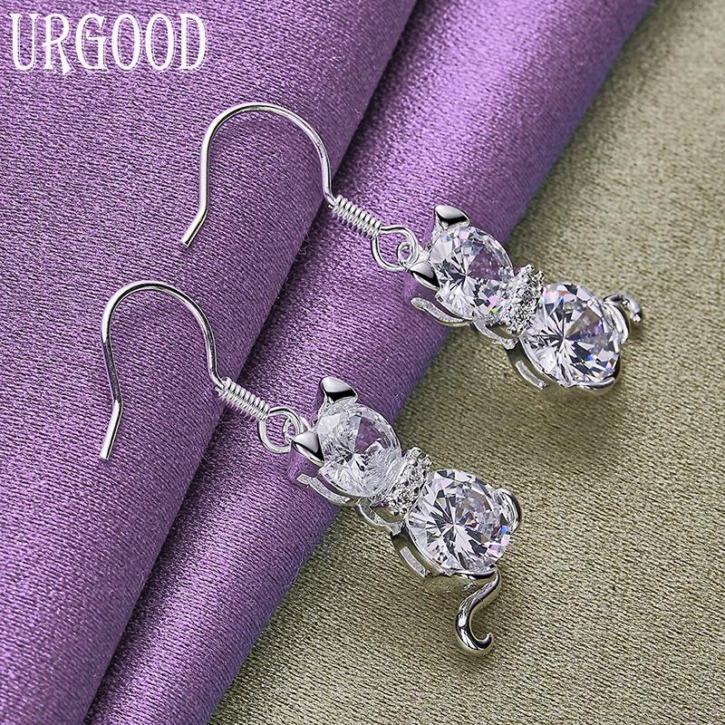 Серьги-кошки из стерлингового серебра 925 пробы, модные украшения