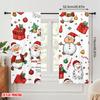 2pcs,2D plane printing Popular Curtain Panels Christmas Teddy Bear Santa Snowman (3) Versatile Polyester (without rod) Art Deco