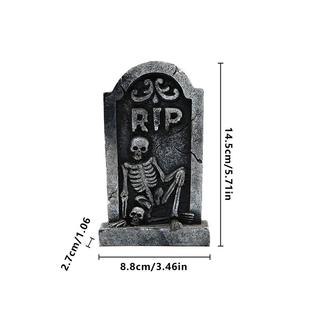 Halloween Tombstones Ghost Festival SkeletonTombstone Resin Ornaments Home Desktop Horror Atmosphere Decoration Props