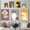 Adorable Cartoon Animals Pet Dog Cat Poster  Posters Canvas Painting Wall Art Pictures For Living Room Girl Boy Kids Room Decor No Frame