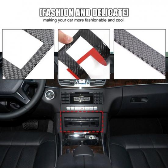 Soft Carbon Fiber Console AC Switch Cover Trim Sticker For Benz E-Class 2014-15