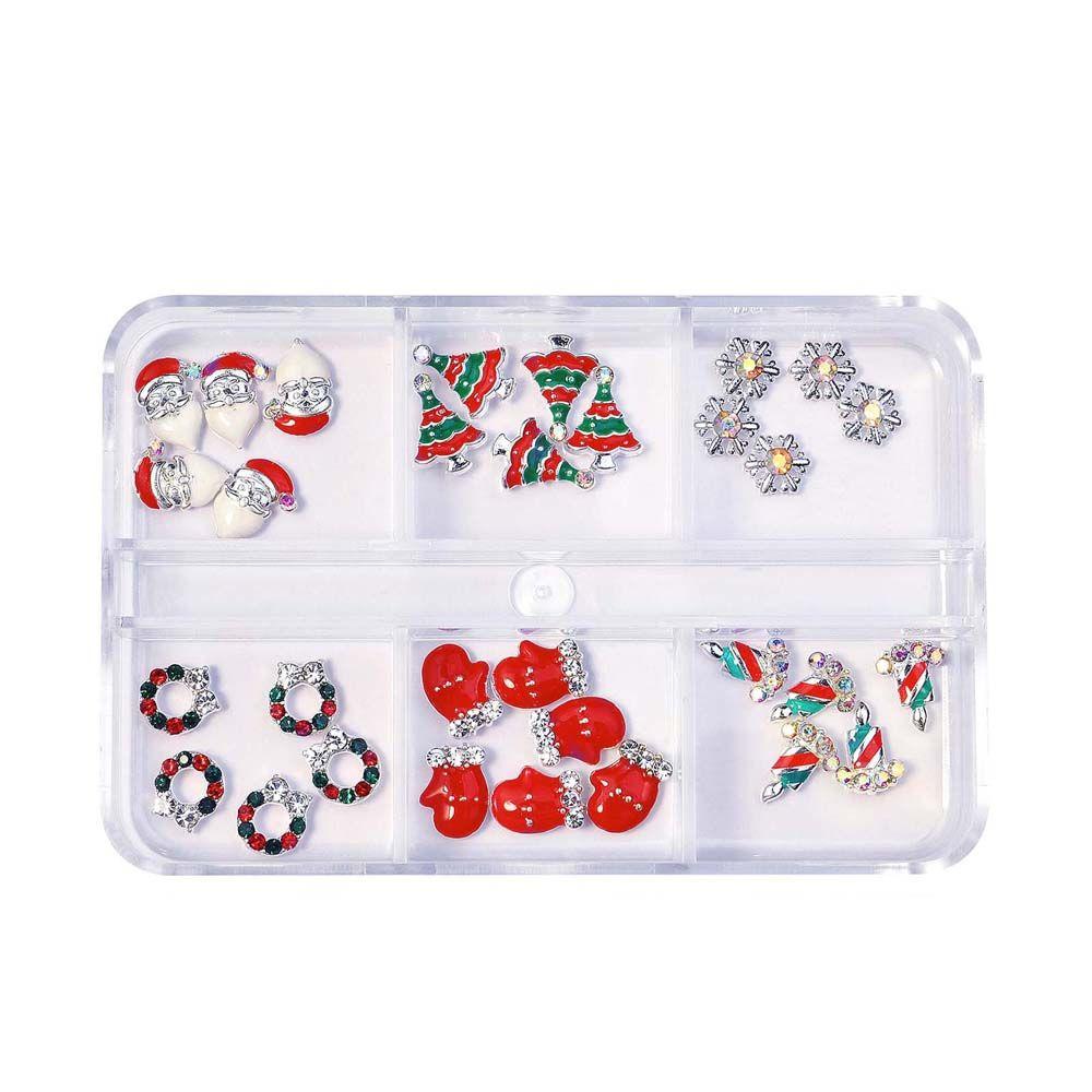 Claus Manicure Accessories Christmas Nail Charms Christmas Nail Decorations Party Nail Rhinestones