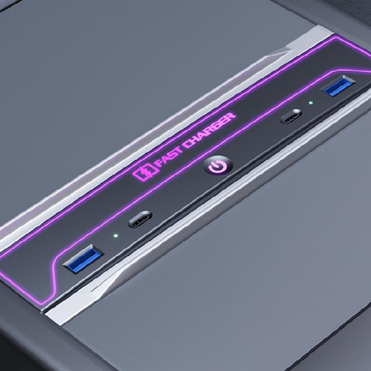 Быстрозарядный USB-хаб с выдвижной крышкой, док-станция с несколькими портами, многопортовое зарядное устройство, простая установка для автомобиля Model 3