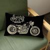 18" Black Vintage Motorcycle Club Poster Sofa Throw Pillow Cool Retro Motor Bike Cushion Home Decoration Rectangle Car Pillows