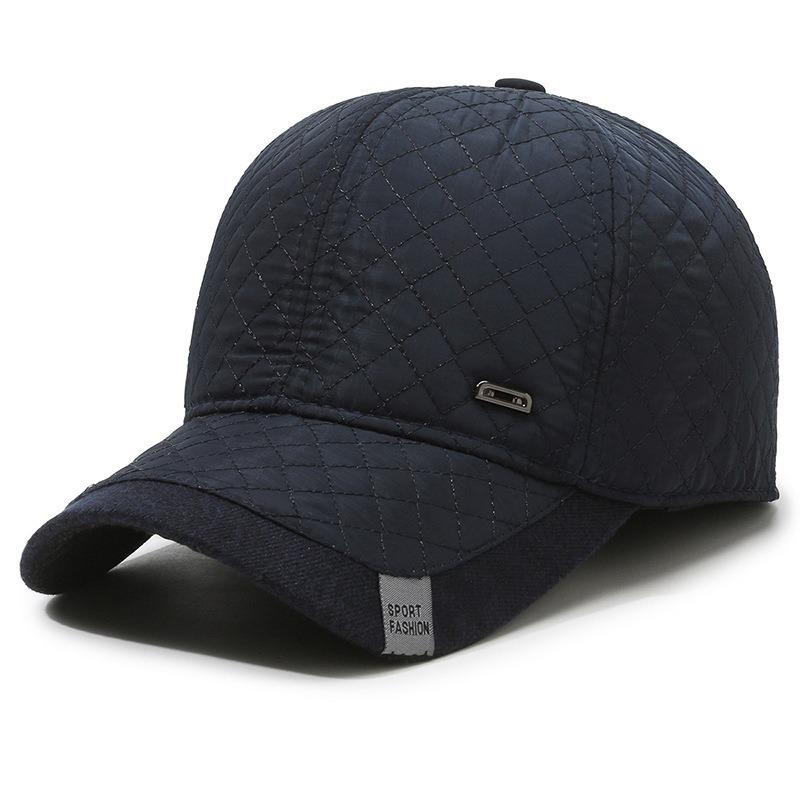 Зимняя шапка Мужская флисовая холодостойкая и теплая шапка с плоским верхом Шапка дедушки шерстяная утолщенная с защитой ушей утиный козырек хлопковая шапка